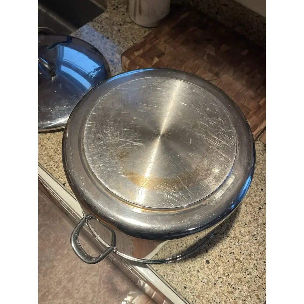 Vintage Revere Ware 16 Qt Stock Pot w/Lid Stainless Steel Copper Bottom Clinton - Picture 7 of 9